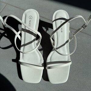 White strappy heel sandals size US 7